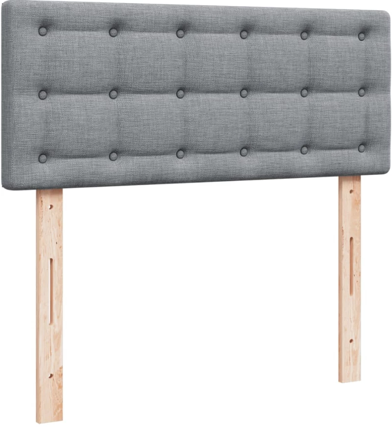 vidaXL Κρεβάτι Boxspring με Στρώμα Ανοιχτό Γκρι 120x190 εκ. Υφασμάτινο