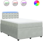 vidaXL Κρεβάτι Boxspring με Στρώμα Ανοιχτό Γκρι 120x190 εκ. Βελούδινο
