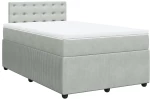 vidaXL Κρεβάτι Boxspring με Στρώμα Ανοιχτό Γκρι 120x190 εκ. Βελούδινο