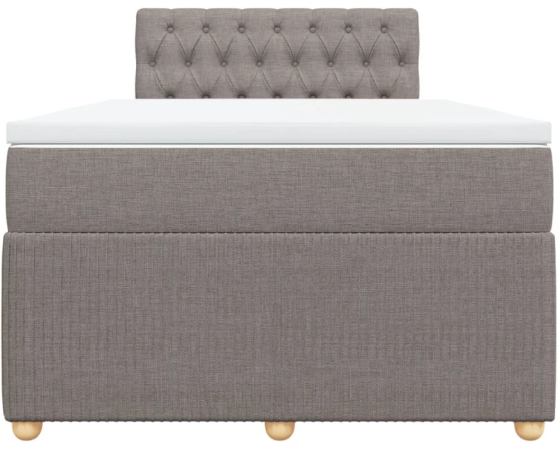 vidaXL Κρεβάτι Boxspring με Στρώμα Taupe 120x190 εκ. Υφασμάτινο