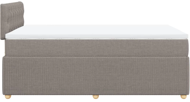 vidaXL Κρεβάτι Boxspring με Στρώμα Taupe 120x190 εκ. Υφασμάτινο