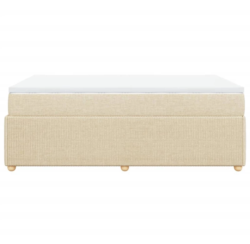 vidaXL Κρεβάτι Boxspring με Στρώμα Κρεμ 120x190 εκ. Υφασμάτινο