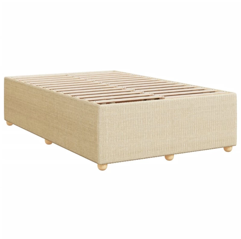 vidaXL Κρεβάτι Boxspring με Στρώμα Κρεμ 120x190 εκ. Υφασμάτινο