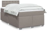 vidaXL Κρεβάτι Boxspring με Στρώμα Taupe 120x190 εκ. Υφασμάτινο
