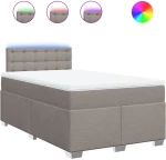 vidaXL Κρεβάτι Boxspring με Στρώμα Taupe 120x190 εκ. Υφασμάτινο