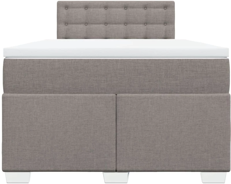 vidaXL Κρεβάτι Boxspring με Στρώμα Taupe 120x190 εκ. Υφασμάτινο