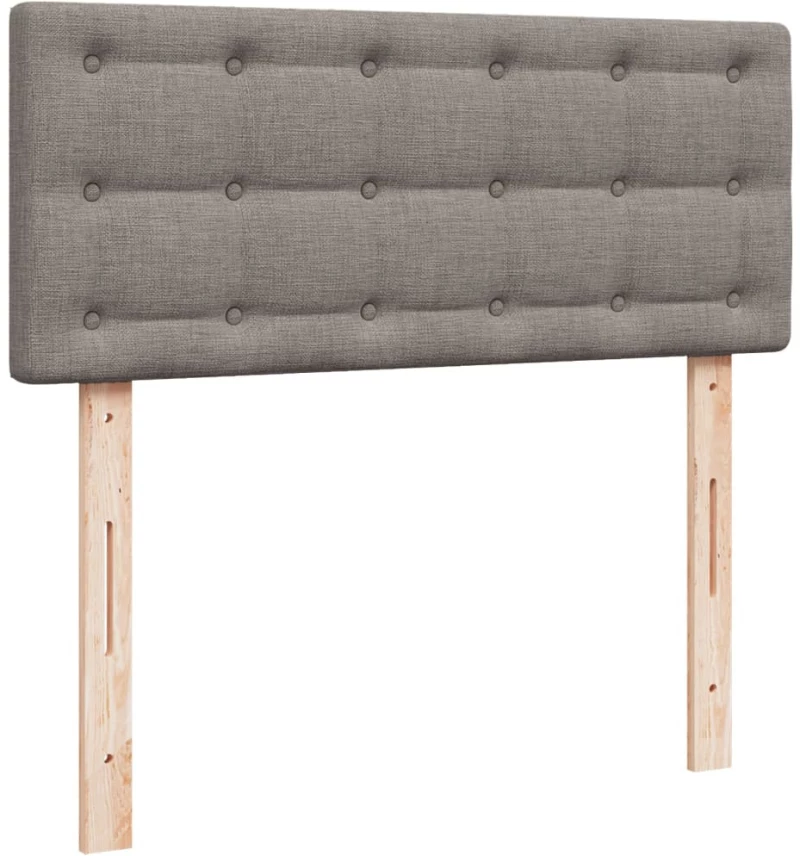 vidaXL Κρεβάτι Boxspring με Στρώμα Taupe 120x190 εκ. Υφασμάτινο