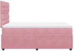 vidaXL Κρεβάτι Boxspring με Στρώμα Ροζ 120x190 εκ. Βελούδινο