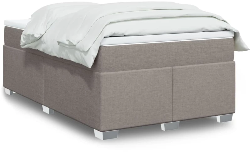 vidaXL Κρεβάτι Boxspring με Στρώμα Taupe 120x190 εκ. Υφασμάτινο