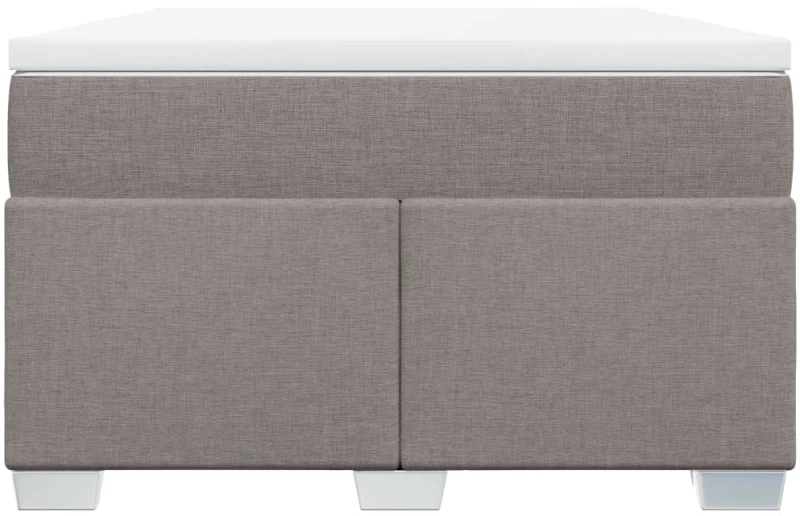 vidaXL Κρεβάτι Boxspring με Στρώμα Taupe 120x190 εκ. Υφασμάτινο
