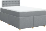 vidaXL Κρεβάτι Boxspring με Στρώμα Ανοιχτό Γκρι 120x190 εκ. Υφασμάτινο