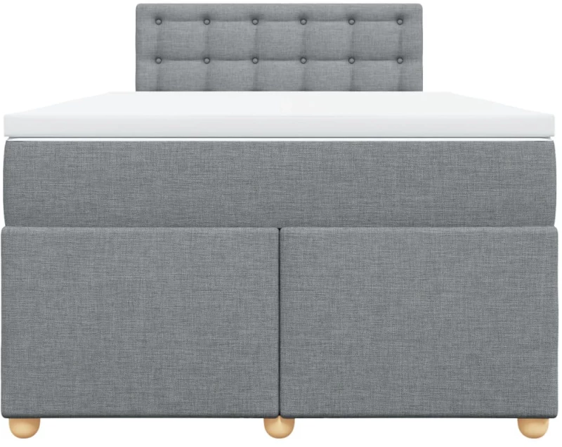 vidaXL Κρεβάτι Boxspring με Στρώμα Ανοιχτό Γκρι 120x190 εκ. Υφασμάτινο