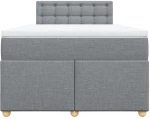 vidaXL Κρεβάτι Boxspring με Στρώμα Ανοιχτό Γκρι 120x190 εκ. Υφασμάτινο