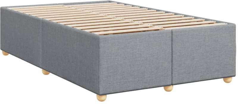 vidaXL Κρεβάτι Boxspring με Στρώμα Ανοιχτό Γκρι 120x190 εκ. Υφασμάτινο