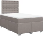 vidaXL Κρεβάτι Boxspring με Στρώμα Taupe 120x190 εκ. Υφασμάτινο