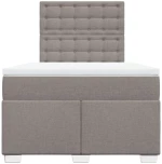 vidaXL Κρεβάτι Boxspring με Στρώμα Taupe 120x190 εκ. Υφασμάτινο