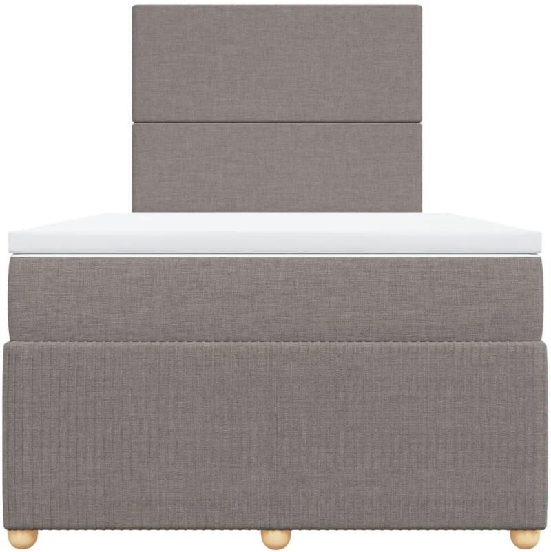 vidaXL Κρεβάτι Boxspring με Στρώμα Taupe 120x190 εκ. Υφασμάτινο