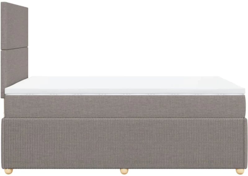 vidaXL Κρεβάτι Boxspring με Στρώμα Taupe 120x190 εκ. Υφασμάτινο