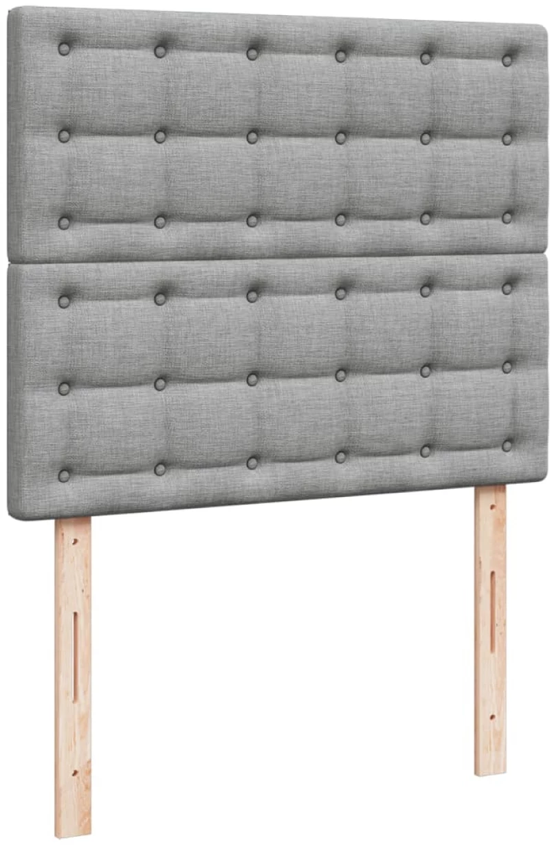 vidaXL Κρεβάτι Boxspring με Στρώμα Ανοιχτό Γκρι 120x190 εκ. Υφασμάτινο