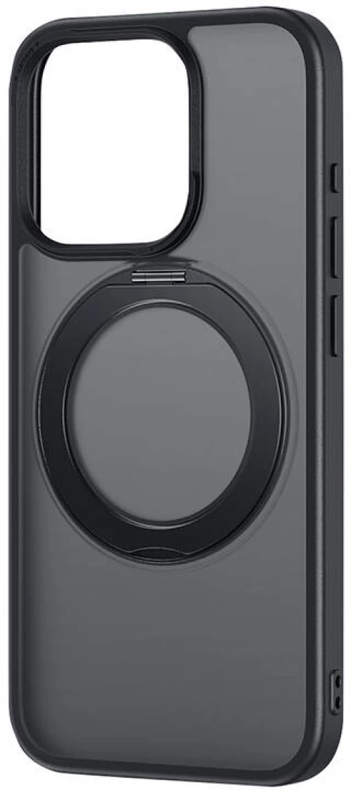 Phone Case with Stand Baseus SkyRing 360° for iP 15 +tempered-glass and cleaning kit (black)