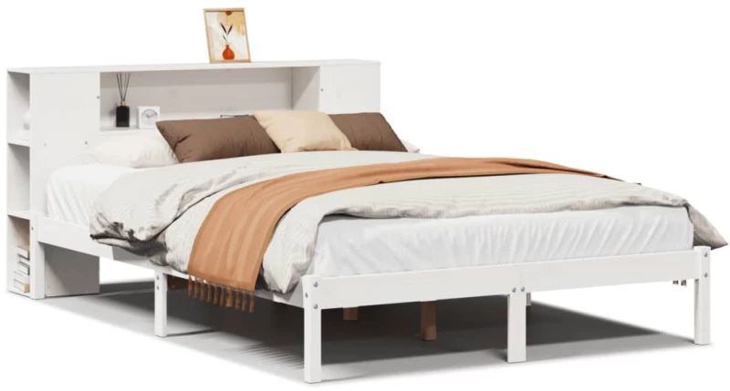 vidaXL Κρεβάτι Βιβλιοθήκη Χωρίς Στρώμα 150x200 εκ Μασίφ Ξύλο Πεύκου
