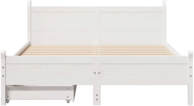 vidaXL Σκελετός Κρεβ. Χωρίς Στρώμα Λευκό 140x190 εκ Μασίφ Πεύκο