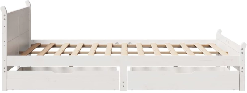 vidaXL Σκελετός Κρεβ. Χωρίς Στρώμα Λευκό 140x190 εκ Μασίφ Πεύκο