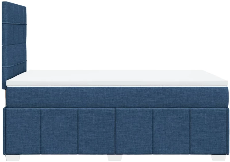 vidaXL Κρεβάτι Boxspring με Στρώμα Μπλε 120x190 εκ. Υφασμάτινο
