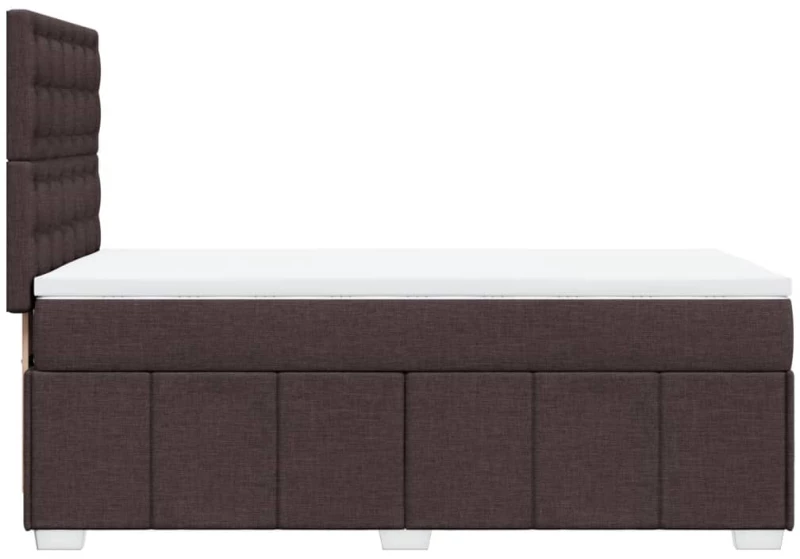 vidaXL Κρεβάτι Boxspring με Στρώμα Σκούρο Καφέ 100x200 εκ. Υφασμάτινο