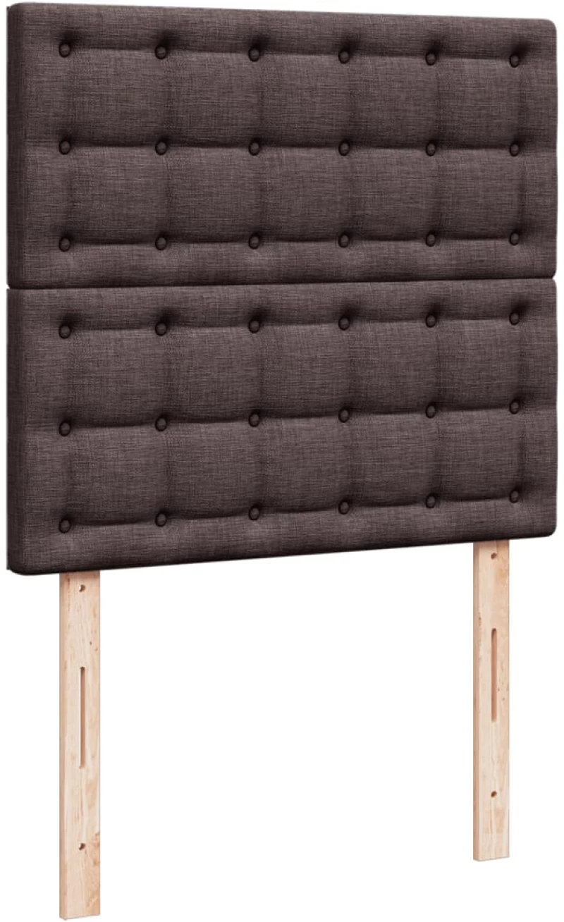 vidaXL Κρεβάτι Boxspring με Στρώμα Σκούρο Καφέ 100x200 εκ. Υφασμάτινο