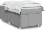 vidaXL Κρεβάτι Boxspring με Στρώμα Ανοιχτό Γκρι 90x200 εκ. Υφασμάτινο