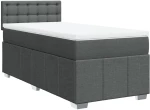 vidaXL Κρεβάτι Boxspring με Στρώμα Σκούρο Γκρι 80x200 εκ. Υφασμάτινο