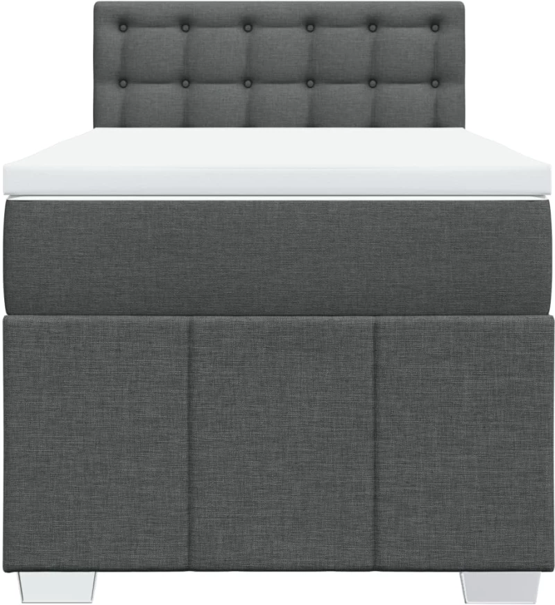 vidaXL Κρεβάτι Boxspring με Στρώμα Σκούρο Γκρι 80x200 εκ. Υφασμάτινο
