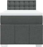 vidaXL Κρεβάτι Boxspring με Στρώμα Σκούρο Γκρι 80x200 εκ. Υφασμάτινο