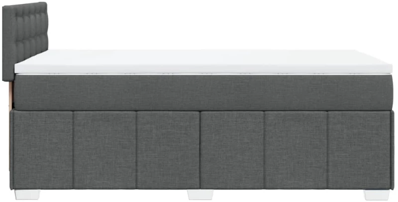 vidaXL Κρεβάτι Boxspring με Στρώμα Σκούρο Γκρι 80x200 εκ. Υφασμάτινο