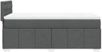 vidaXL Κρεβάτι Boxspring με Στρώμα Σκούρο Γκρι 80x200 εκ. Υφασμάτινο