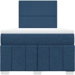 vidaXL Κρεβάτι Boxspring με Στρώμα Μπλε 120x190 εκ. Υφασμάτινο