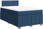 vidaXL Κρεβάτι Boxspring με Στρώμα Μπλε 120x190 εκ. Υφασμάτινο