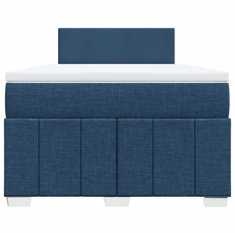 vidaXL Κρεβάτι Boxspring με Στρώμα Μπλε 120x190 εκ. Υφασμάτινο