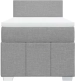 vidaXL Κρεβάτι Boxspring με Στρώμα Ανοιχτό Γκρι 80x200 εκ. Υφασμάτινο