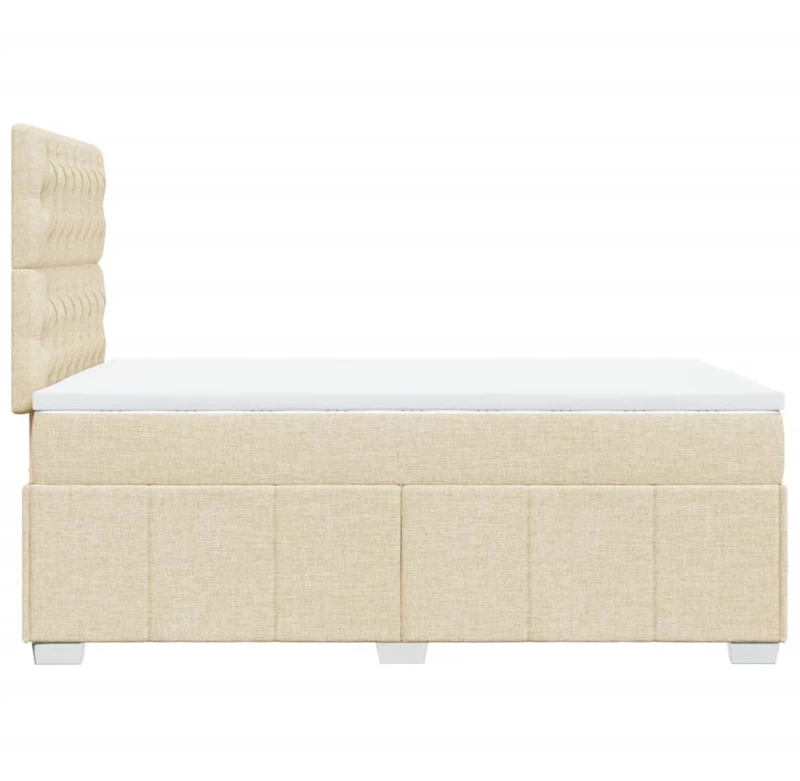 vidaXL Κρεβάτι Boxspring με Στρώμα Κρεμ 120x190 εκ. Υφασμάτινο