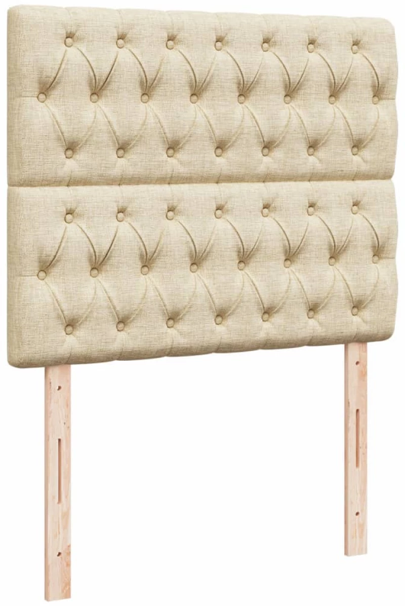 vidaXL Κρεβάτι Boxspring με Στρώμα Κρεμ 120x190 εκ. Υφασμάτινο