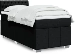 vidaXL Κρεβάτι Boxspring με Στρώμα Μαύρο 80 x 200 εκ. Υφασμάτινο