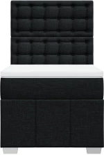 vidaXL Κρεβάτι Boxspring με Στρώμα Μαύρο 80 x 200 εκ. Υφασμάτινο