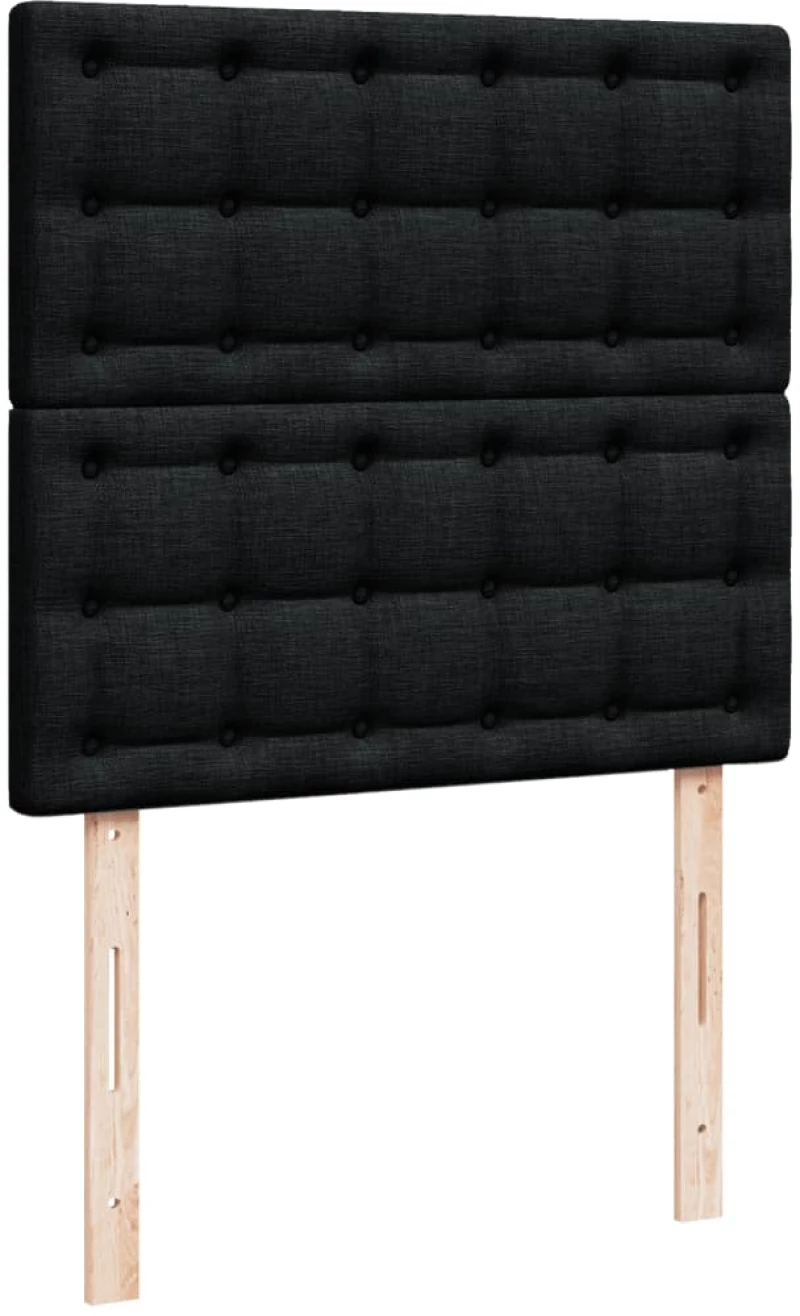 vidaXL Κρεβάτι Boxspring με Στρώμα Μαύρο 80 x 200 εκ. Υφασμάτινο