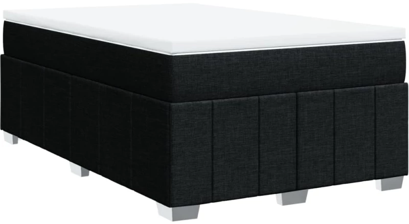 vidaXL Κρεβάτι Boxspring με Στρώμα Μαύρο 120x190 εκ. Υφασμάτινο