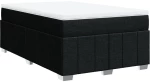vidaXL Κρεβάτι Boxspring με Στρώμα Μαύρο 120x190 εκ. Υφασμάτινο