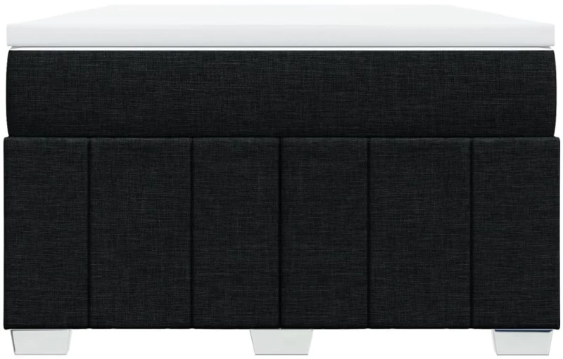 vidaXL Κρεβάτι Boxspring με Στρώμα Μαύρο 120x190 εκ. Υφασμάτινο