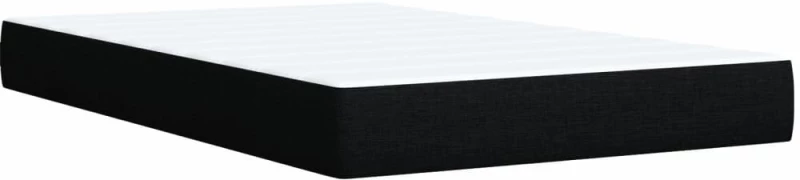 vidaXL Κρεβάτι Boxspring με Στρώμα Μαύρο 120x190 εκ. Υφασμάτινο
