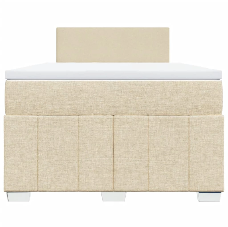 vidaXL Κρεβάτι Boxspring με Στρώμα Κρεμ 120x190 εκ. Υφασμάτινο